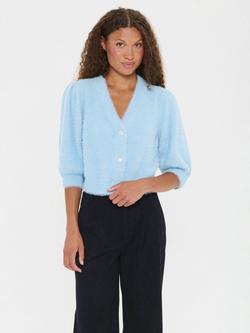 Saint Tropez Banni Short Sleeve V-Neck Cardigan, Starlight Blue