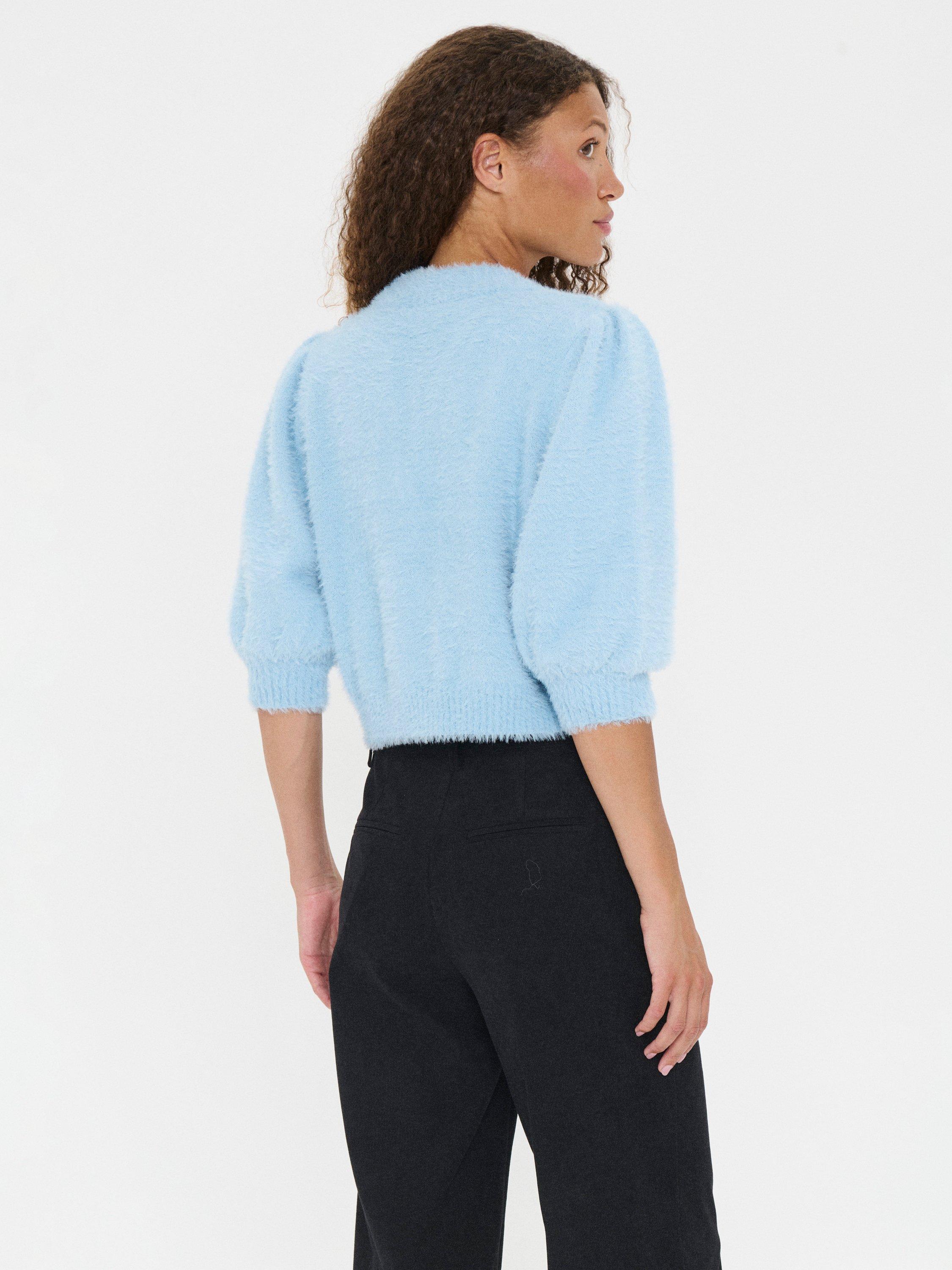 Product image 2 of 6, which shows Saint Tropez Banni Short Sleeve V-Neck Cardigan, Starlight Blue, XS
