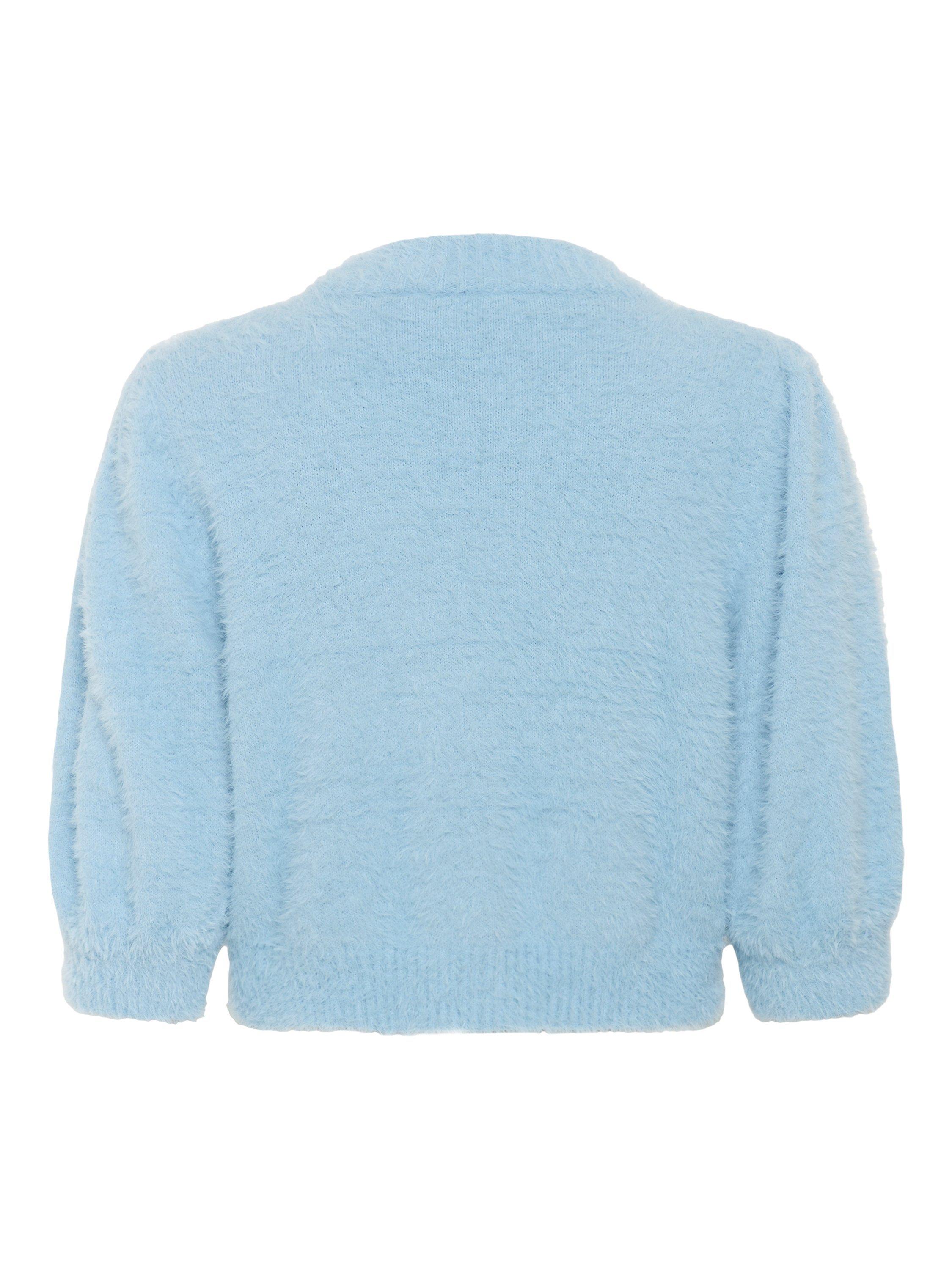 Product image 6 of 6, which shows Saint Tropez Banni Short Sleeve V-Neck Cardigan, Starlight Blue, XS