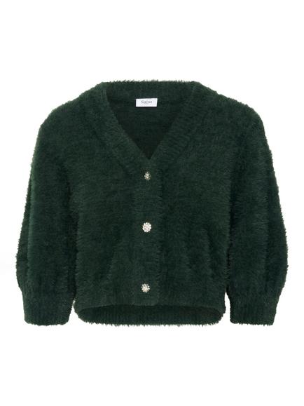 Saint Tropez Banni Short Sleeve V-Neck Cardigan, June Bug