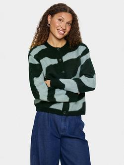 Saint Tropez Mallie Abstract Stripe Cardigan, Green/Multi