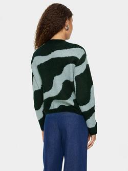 Saint Tropez Mallie Abstract Stripe Cardigan - view 2, Green/Multi