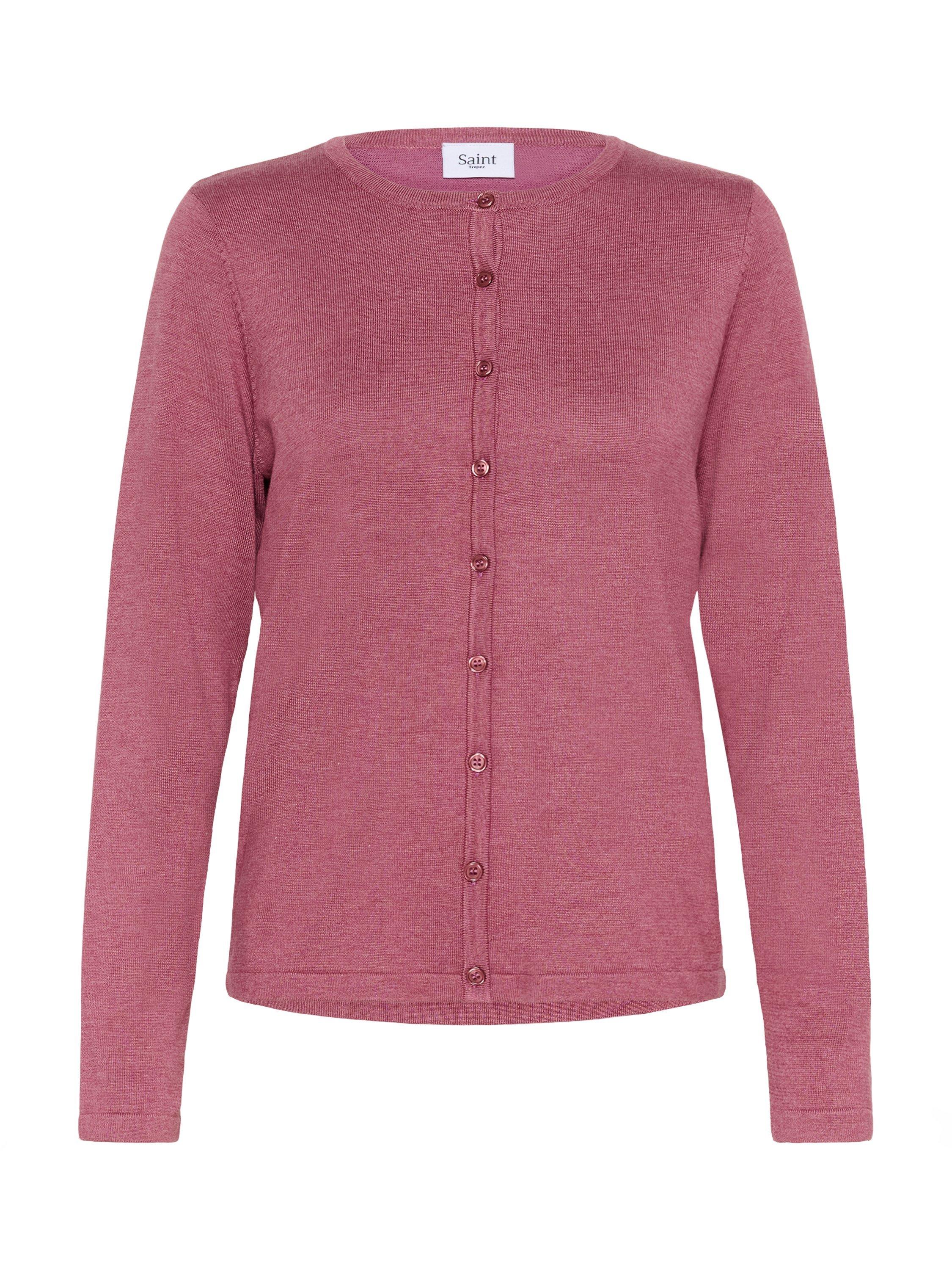 Product image 1 of 2, which shows Saint Tropez Mila Cardigan, Red Violet Melange, XS