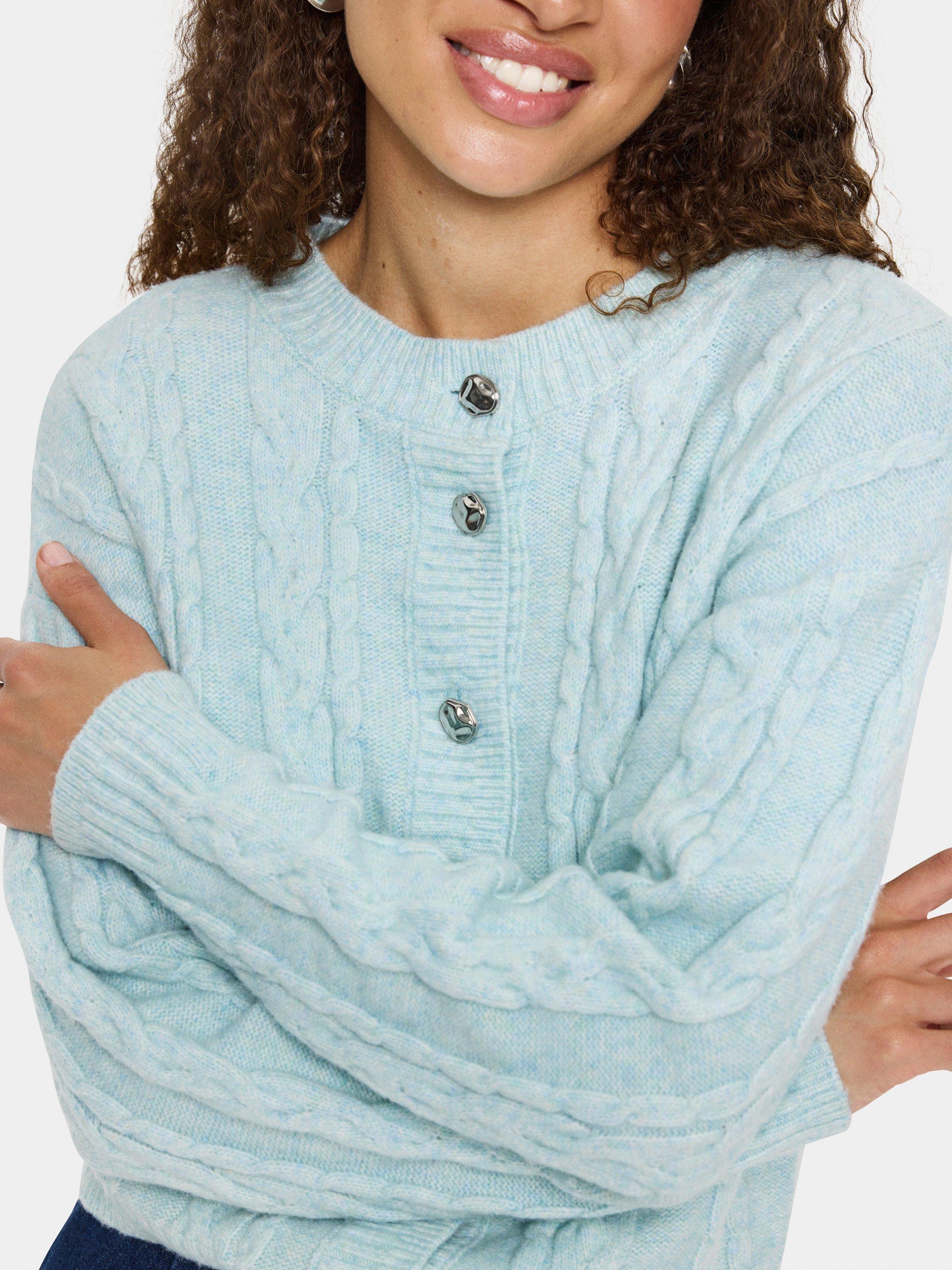 Product image 4 of 6, which shows Saint Tropez Moira Crew Neck Cardigan, Starlight Blue, XS