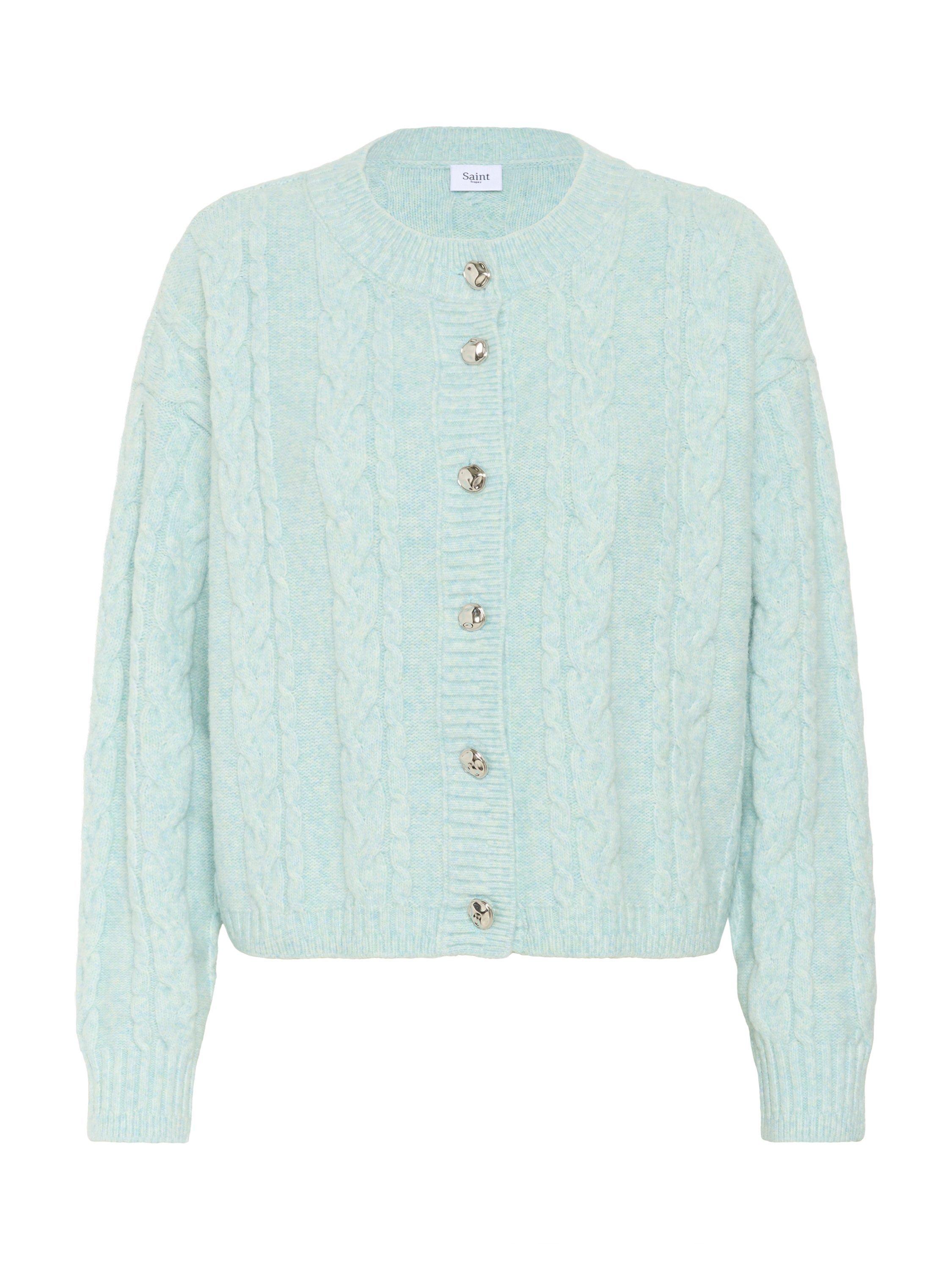 Product image 5 of 6, which shows Saint Tropez Moira Crew Neck Cardigan, Starlight Blue, XS