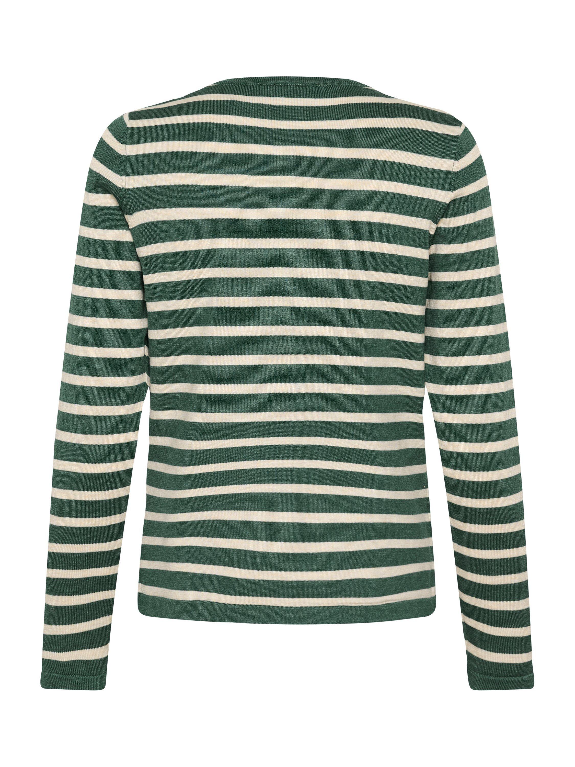 Product image 2 of 2, which shows Saint Tropez Mila Stripe Crew Neck Cardigan, Green/Multi, XS