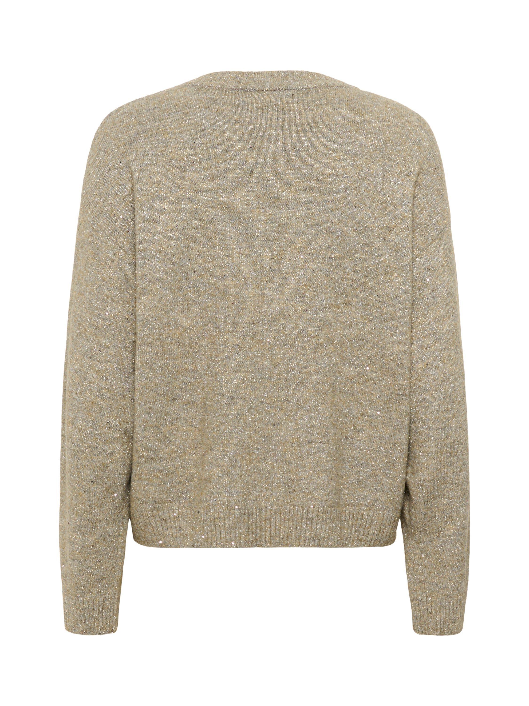 Product image 6 of 11, which shows Saint Tropez Nova Sparkle Crew Neck Cardigan, Pine Bark Melange, XS