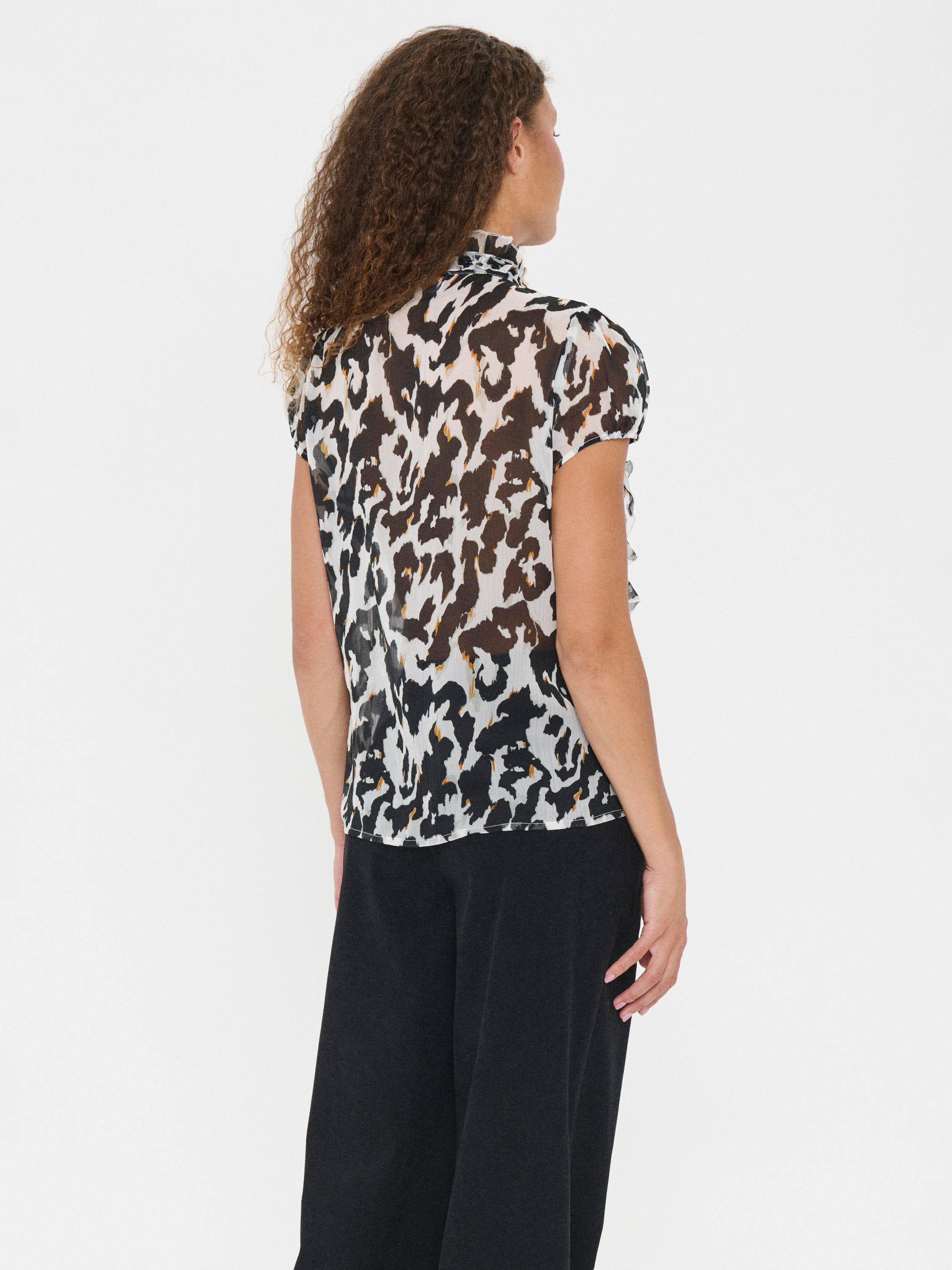 Product image 2 of 6, which shows Saint Tropez Lilja Animal Print Blouse, Multi, XS
