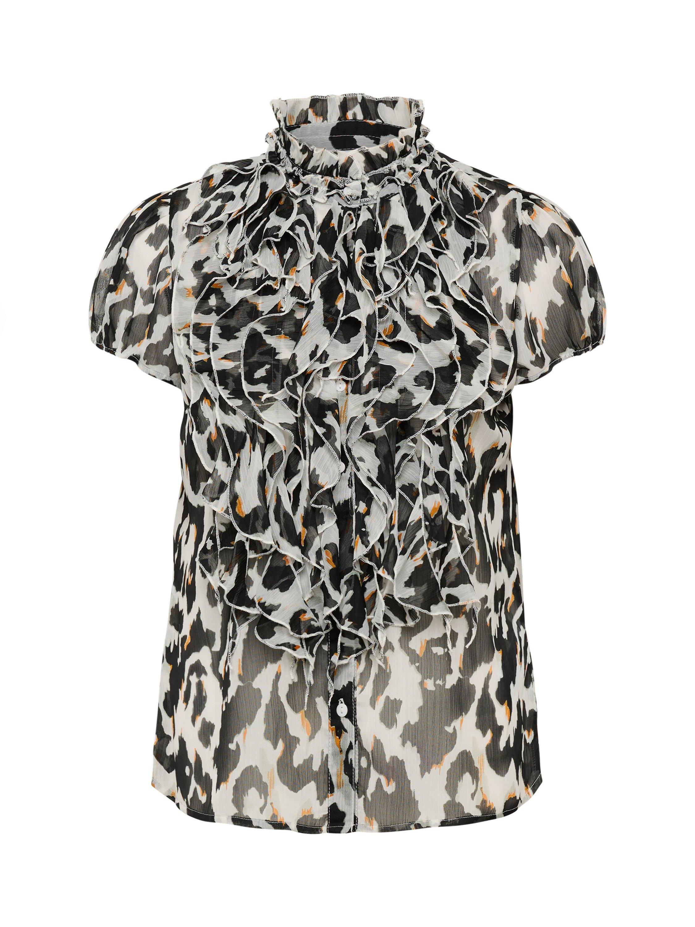 Product image 5 of 6, which shows Saint Tropez Lilja Animal Print Blouse, Multi, XS