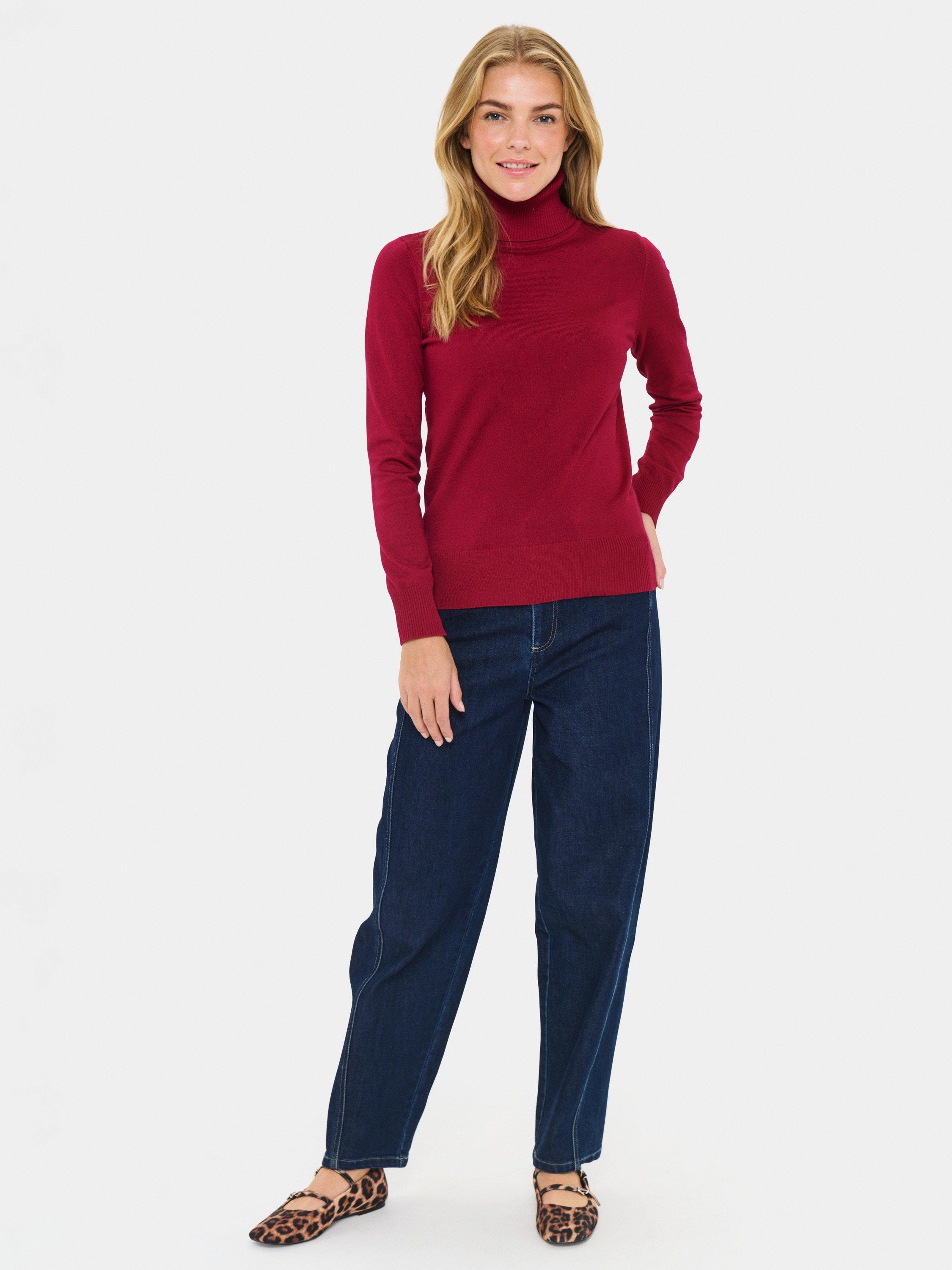 Product image 3 of 6, which shows Saint Tropez Mila Roll Neck Jumper, Anemone, XS