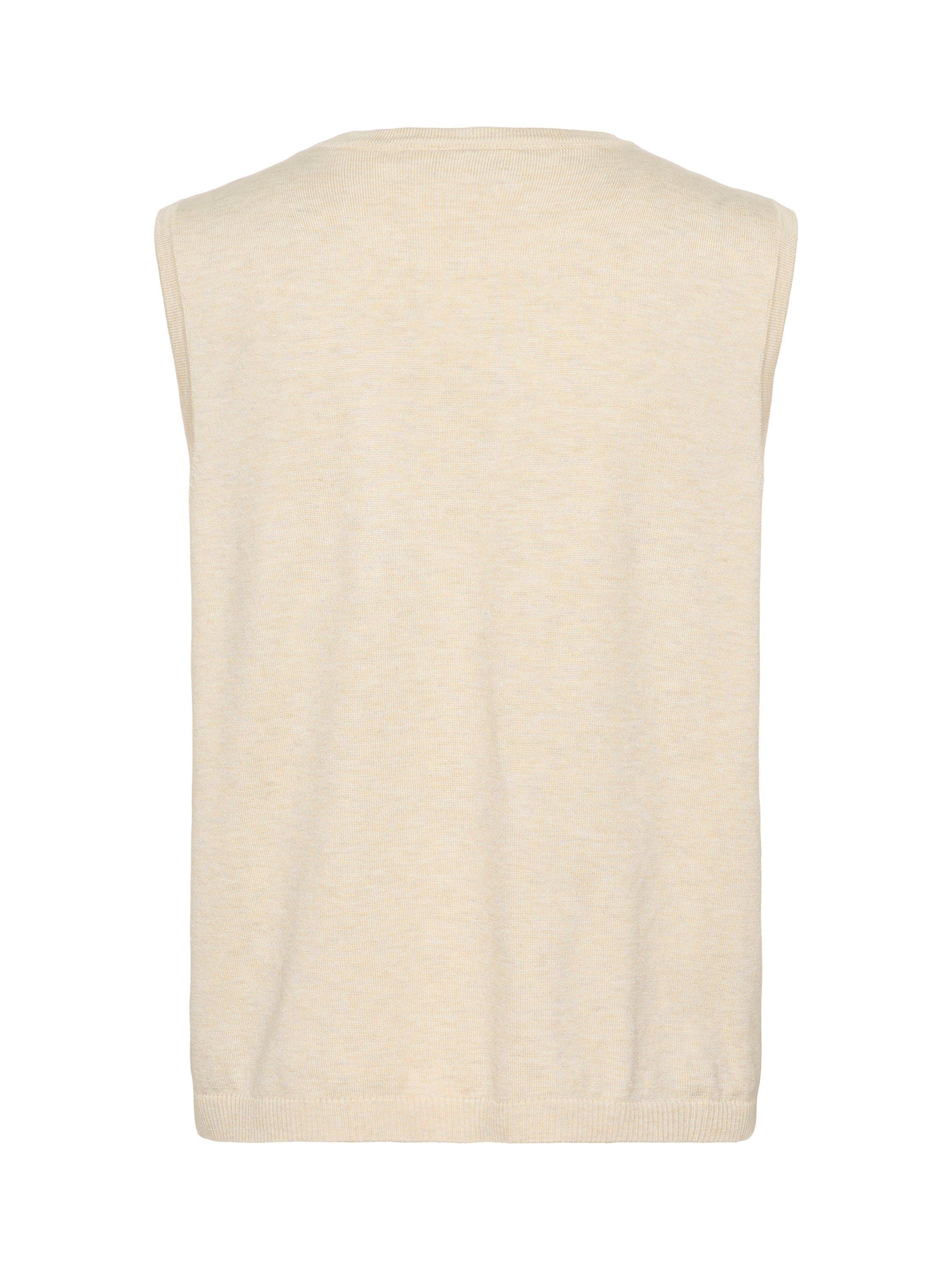 Product image 2 of 2, which shows Saint Tropez Mila Sleeveless Crew Neck Vest, Rice Melange, XS