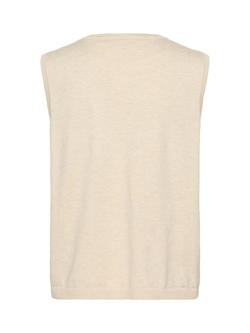 Saint Tropez Mila Sleeveless Crew Neck Vest - view 2, Rice Melange