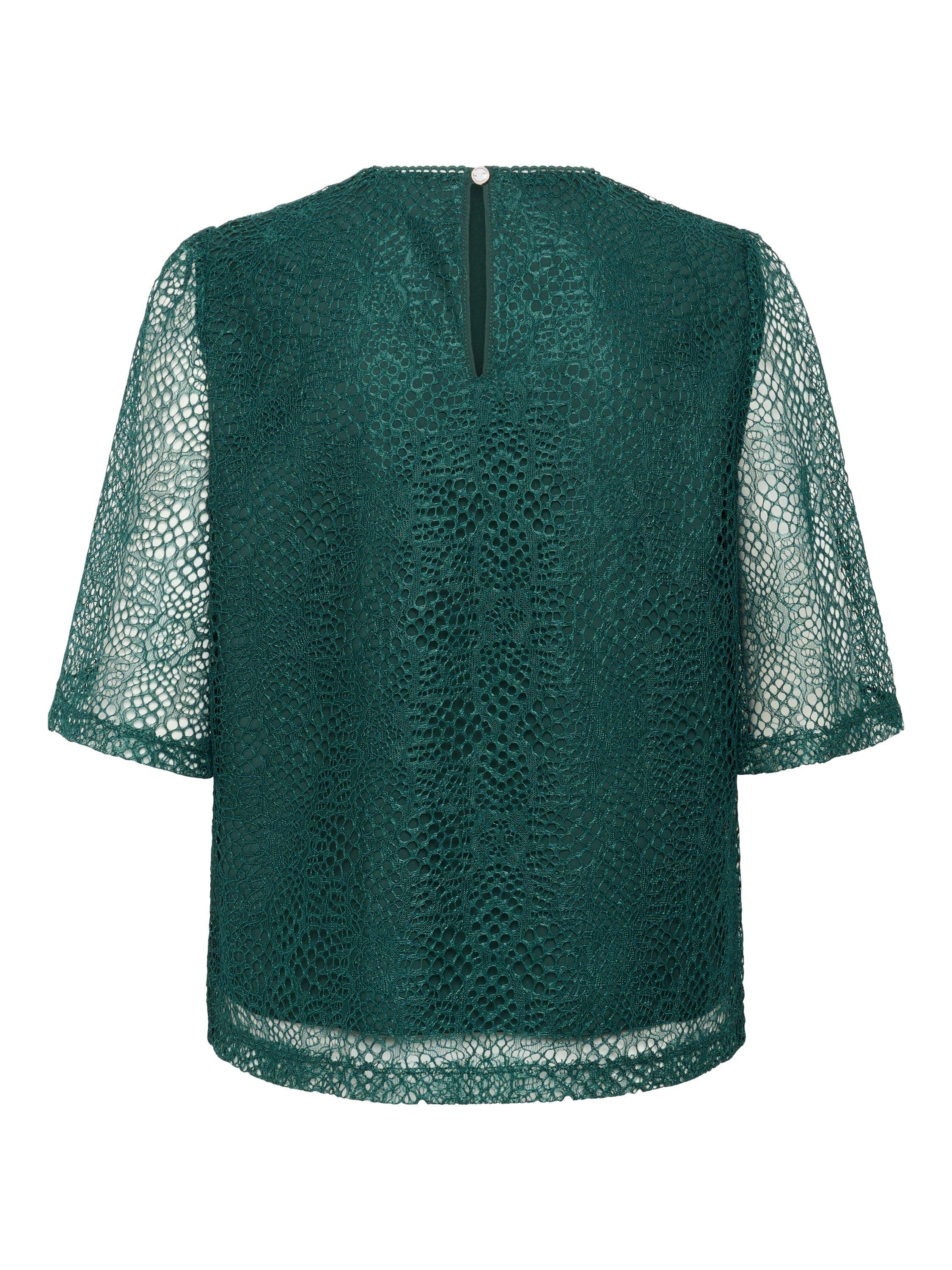 Product image 6 of 6, which shows Saint Tropez Meredith Crew Neck Lace Blouse, June Bug, XS