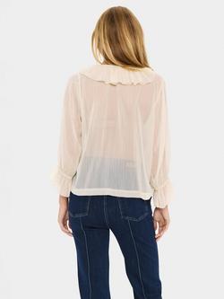 Saint Tropez Nanette Long Sleeve V-Neck Blouse, Seedpearl - view 2, Seedpearl