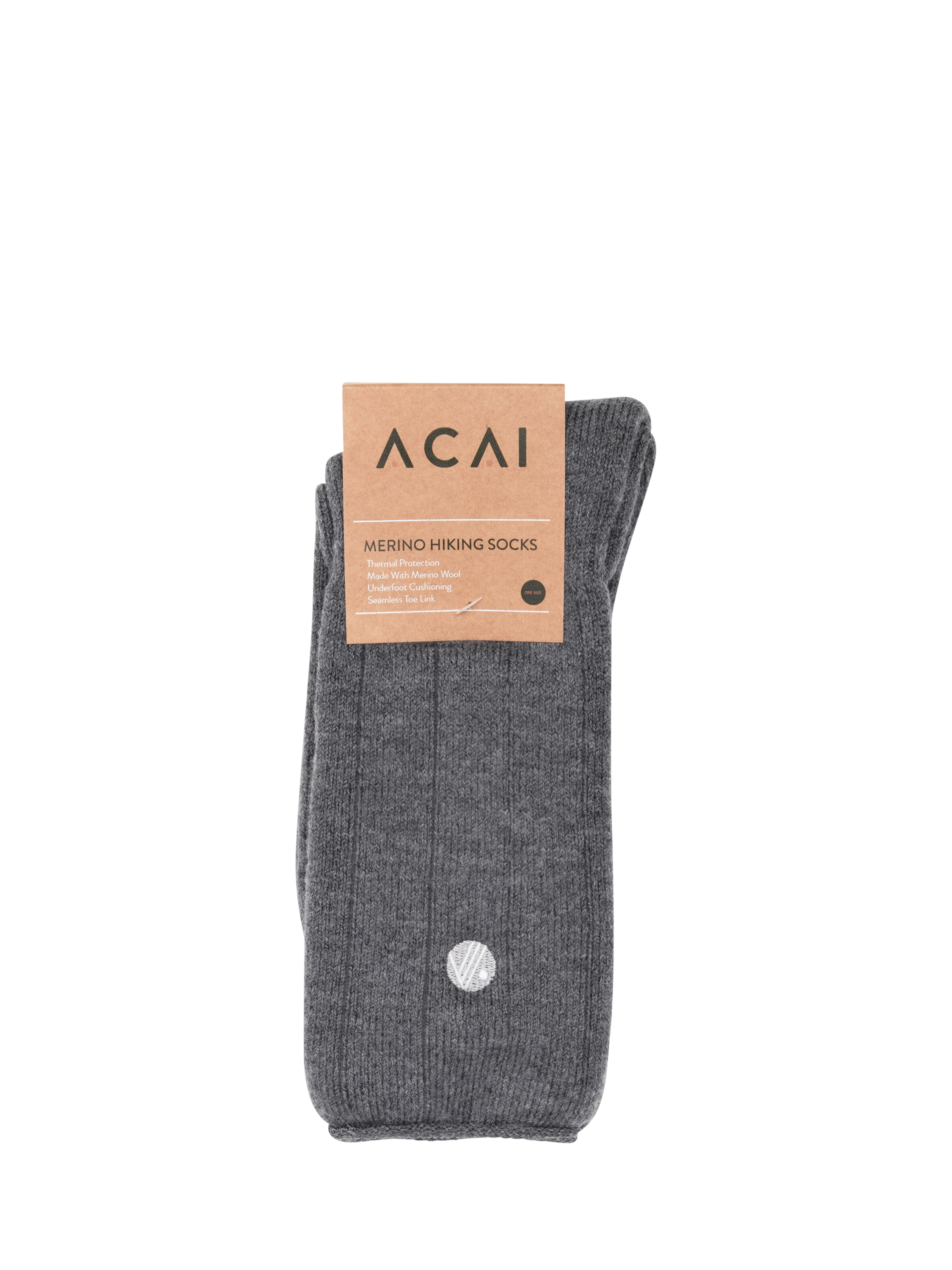Product image 3 of 3, which shows ACAI Merino Wool Hiking Socks, Charcoal, One Size