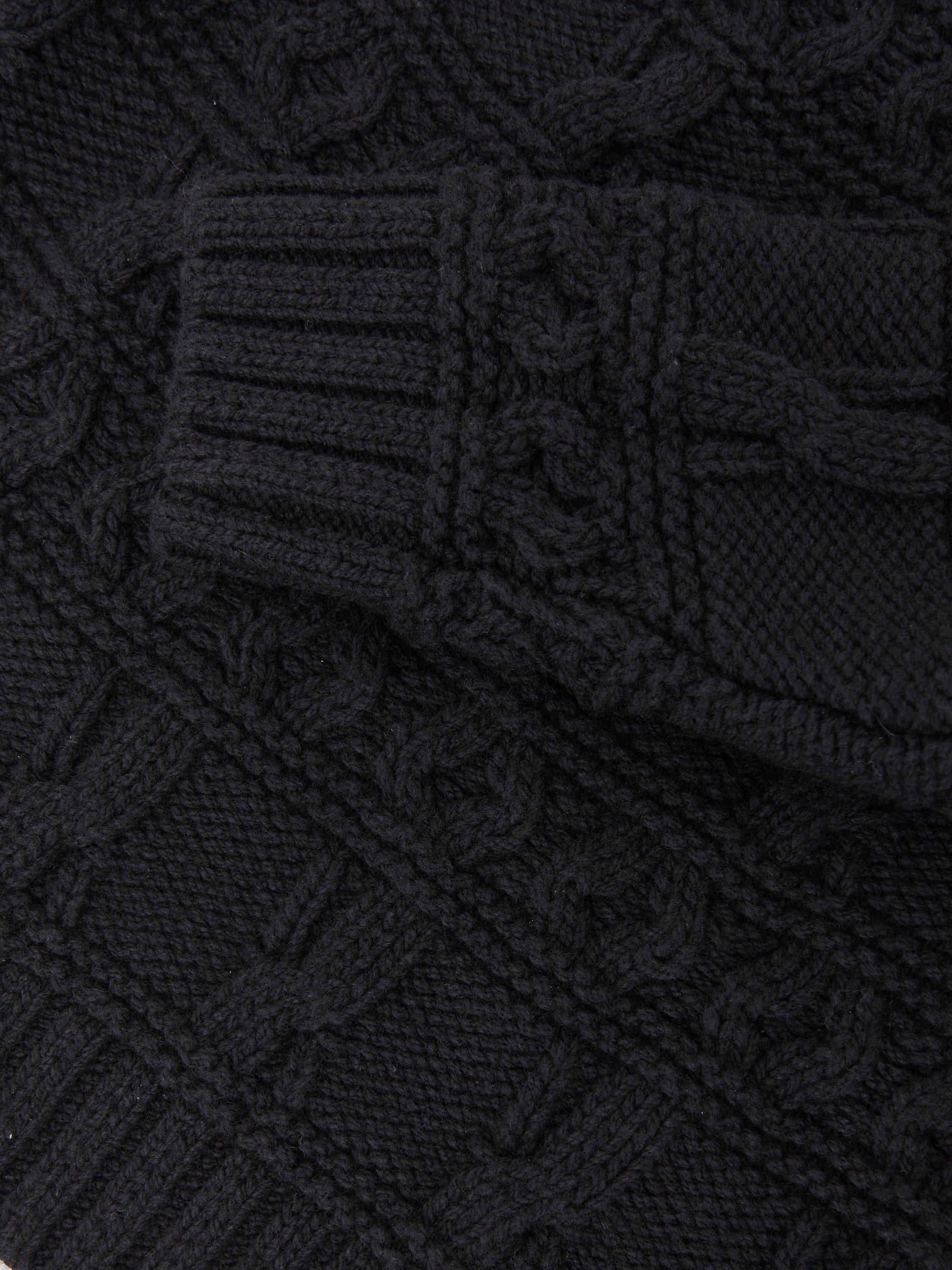 Product image 4 of 4, which shows Reiss Kids' Lark Wool Blend Cable Knit Jumper, Navy, 6-7 years