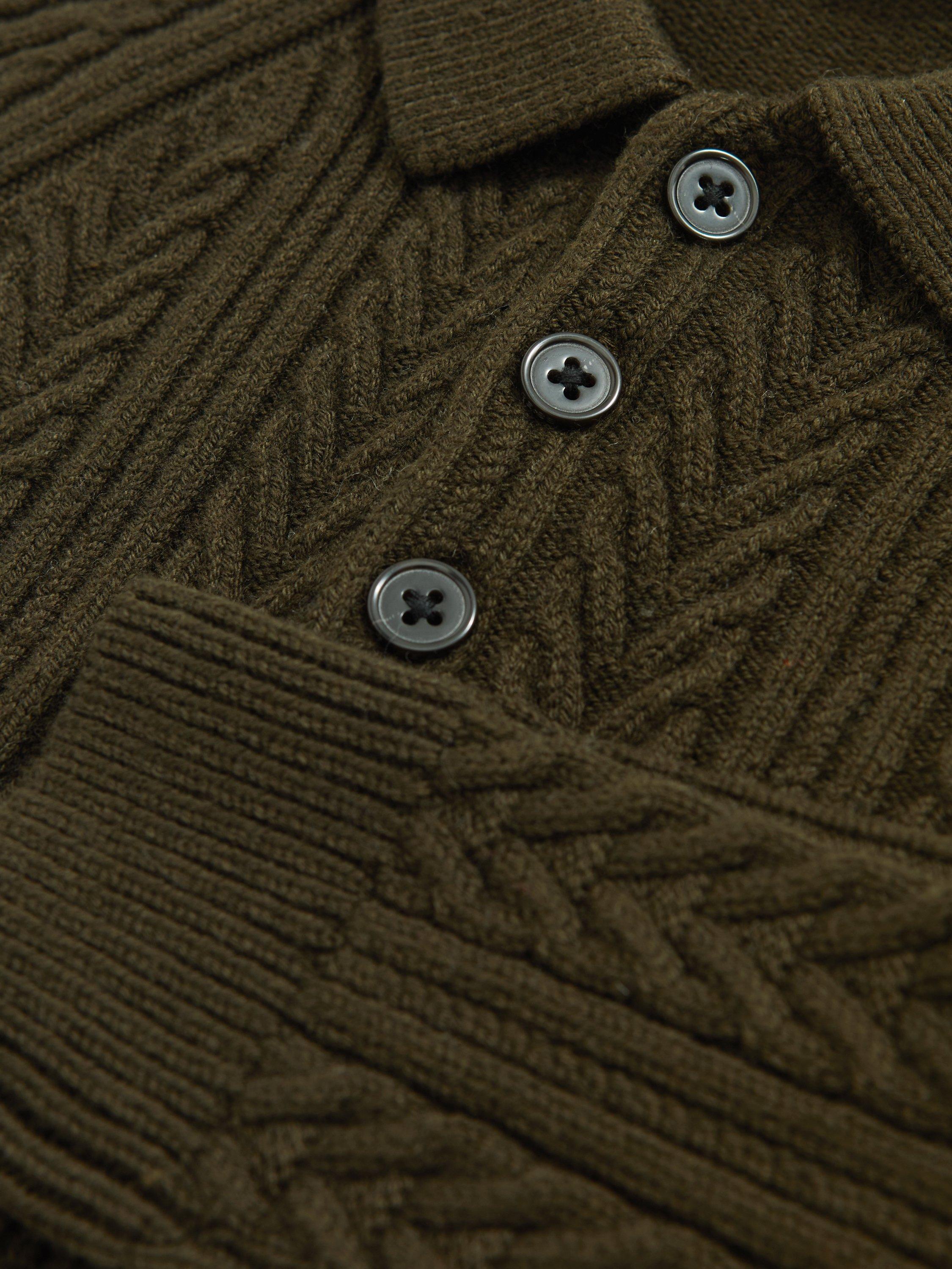 Product image 4 of 4, which shows Reiss Kids' Evesham Cotton Blend Cable Knit Jumper, Dark Green, 4-5 years