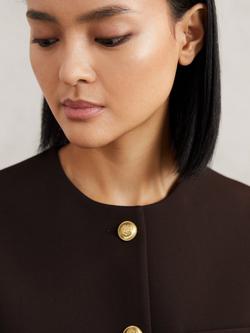 Reiss Priya Tailored Waistcoat, Chocolate Brown - view 2, Chocolate Brown