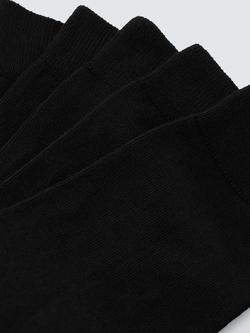 John Lewis Men's Cotton Rich Socks, Pack of 5, Black - view 2, Black