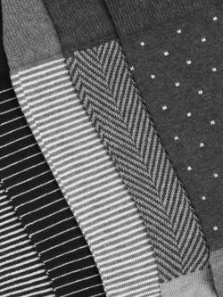 John Lewis Cotton Rich Assorted Pattern Socks, Pack of 5, Mono - view 2, Mono