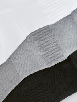 John Lewis Trainer Socks, Pack of 3, Black/White/Grey - view 2, Black/White/Grey