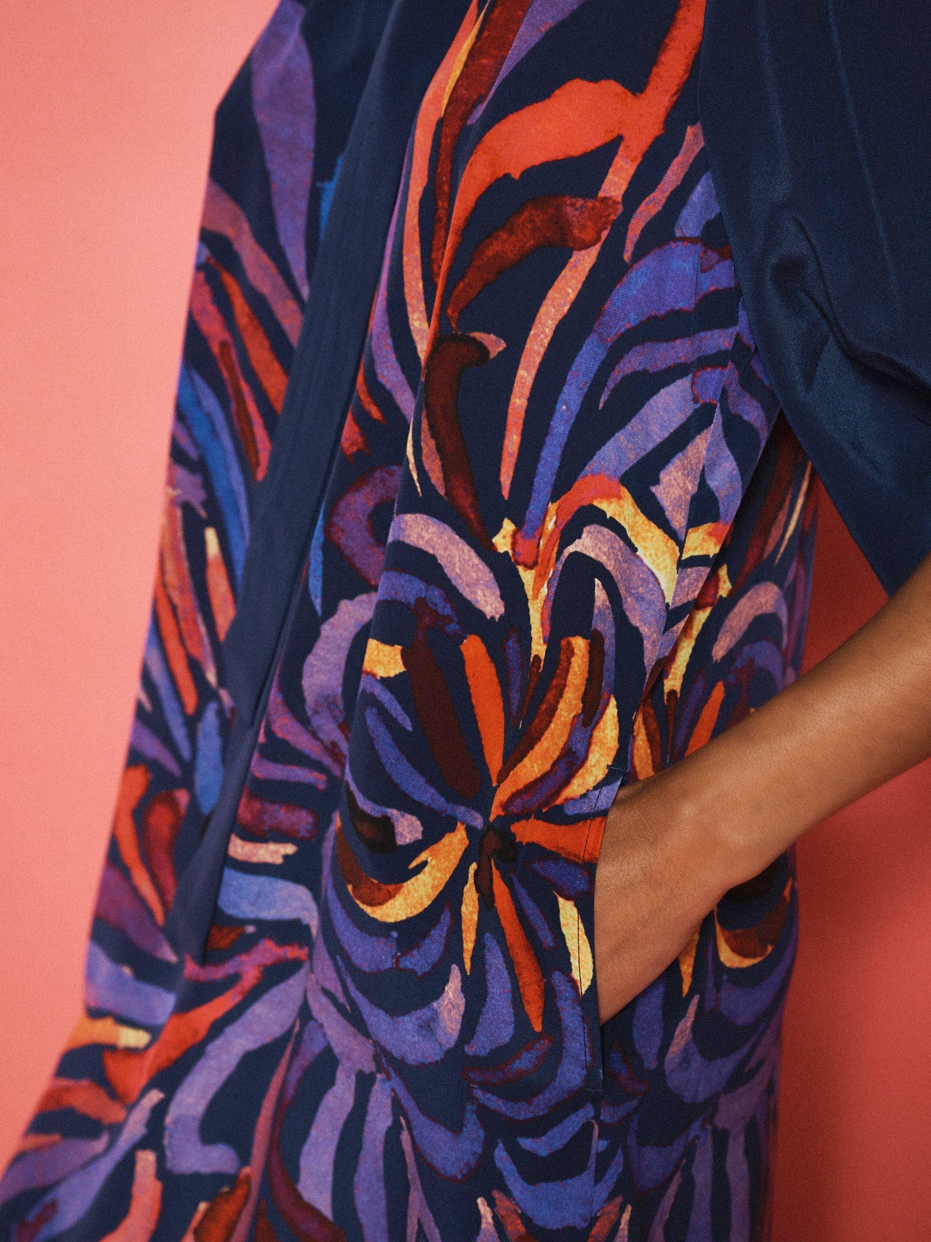 Product image 5 of 9, which shows NRBY Ines Firework Pure Silk Dress, Navy/Multi, XS