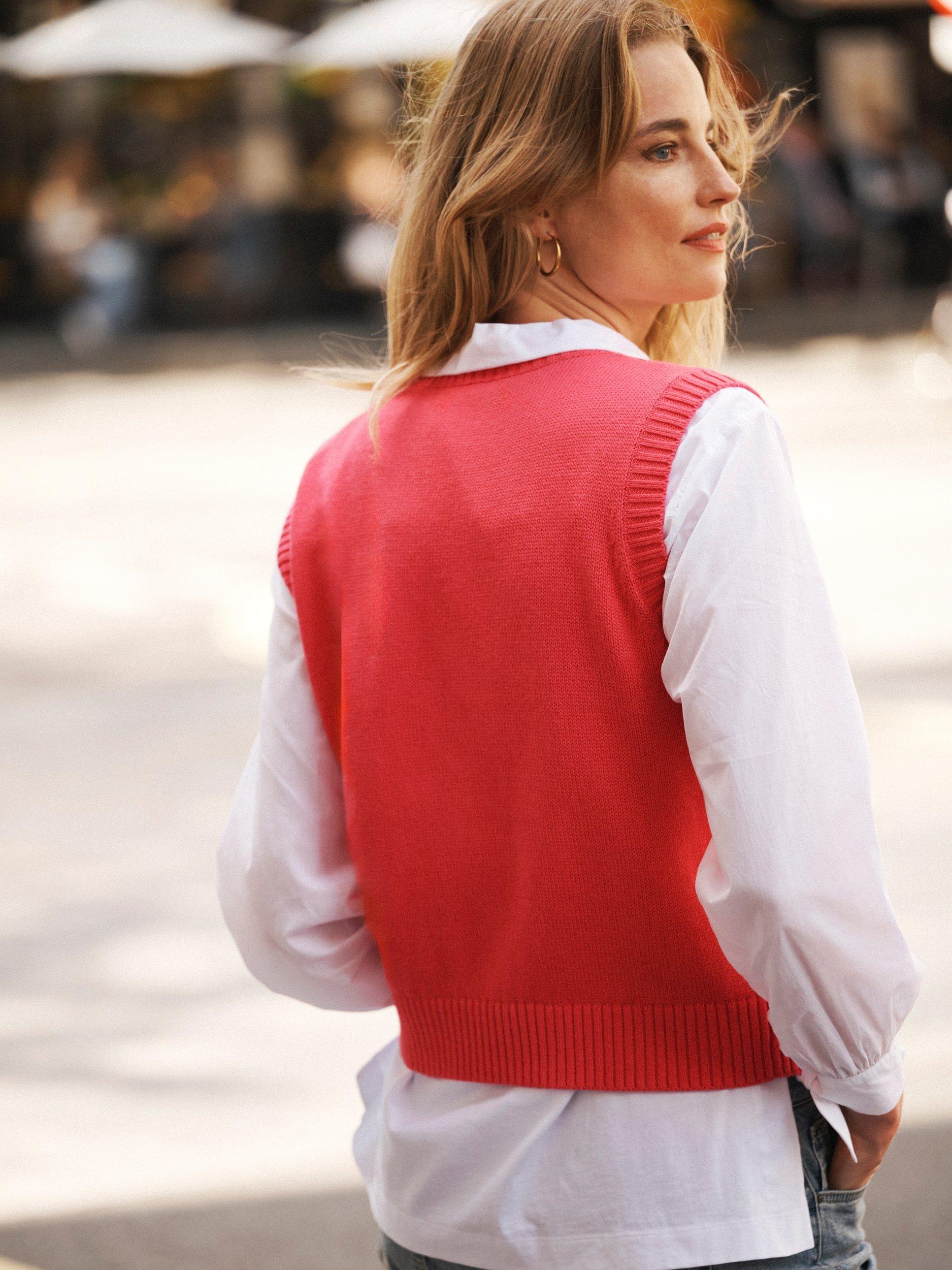 Product image 4 of 7, which shows NRBY Posey Knit Tank Top, Pink, XS