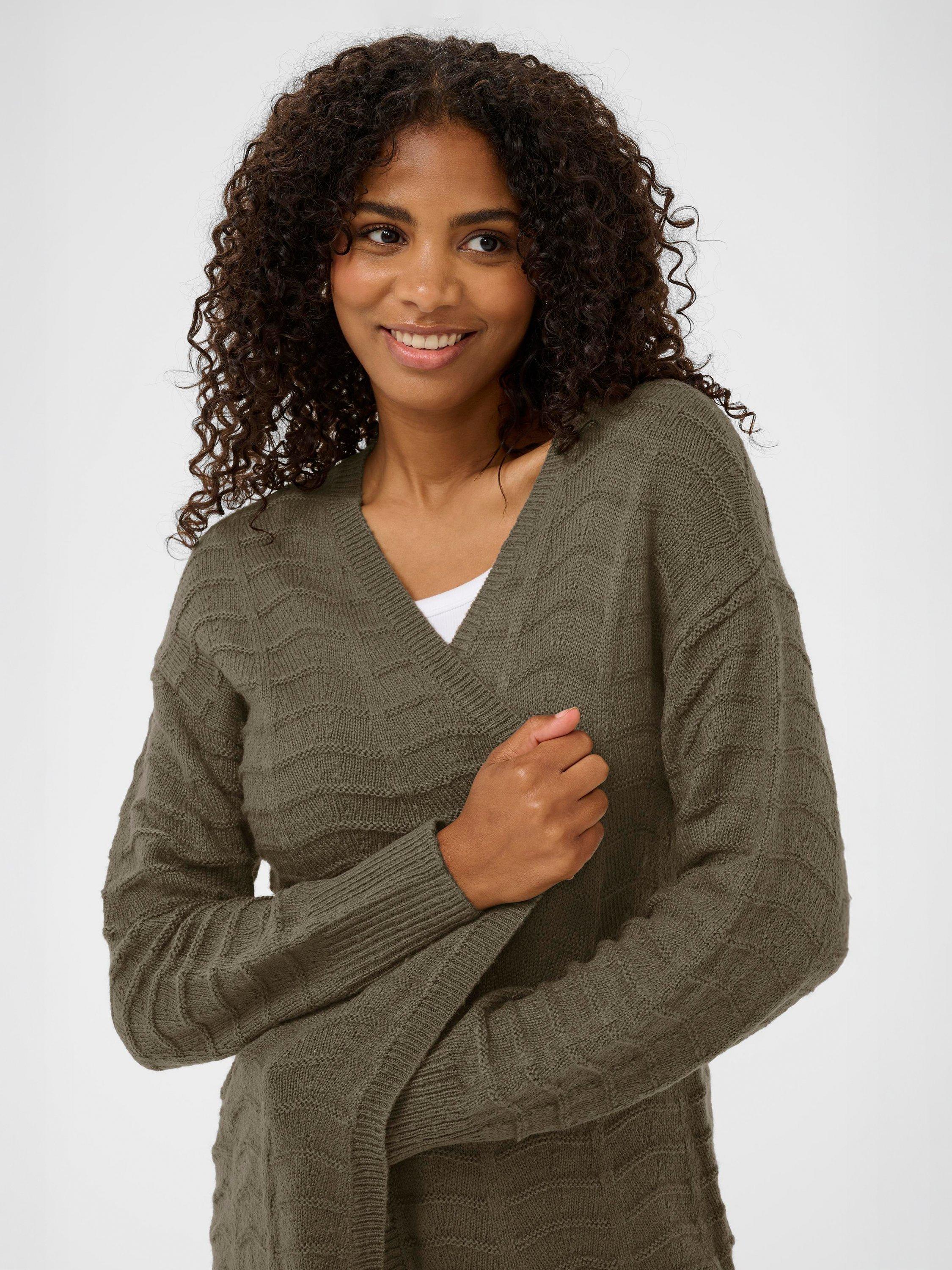 Product image 4 of 6, which shows KAFFE Emria Knit Cardigan, Morel, XS