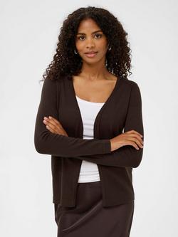 KAFFE Fenia Astrid Open Neck Cardigan, Black Coffee, Black Coffee