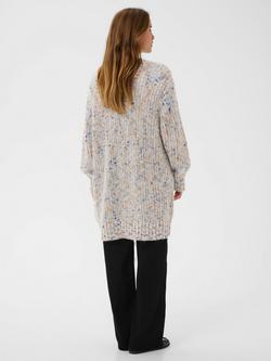 KAFFE Eira Fleck Open Neck Cardigan, Grey/Multi - view 2, Grey/Multi