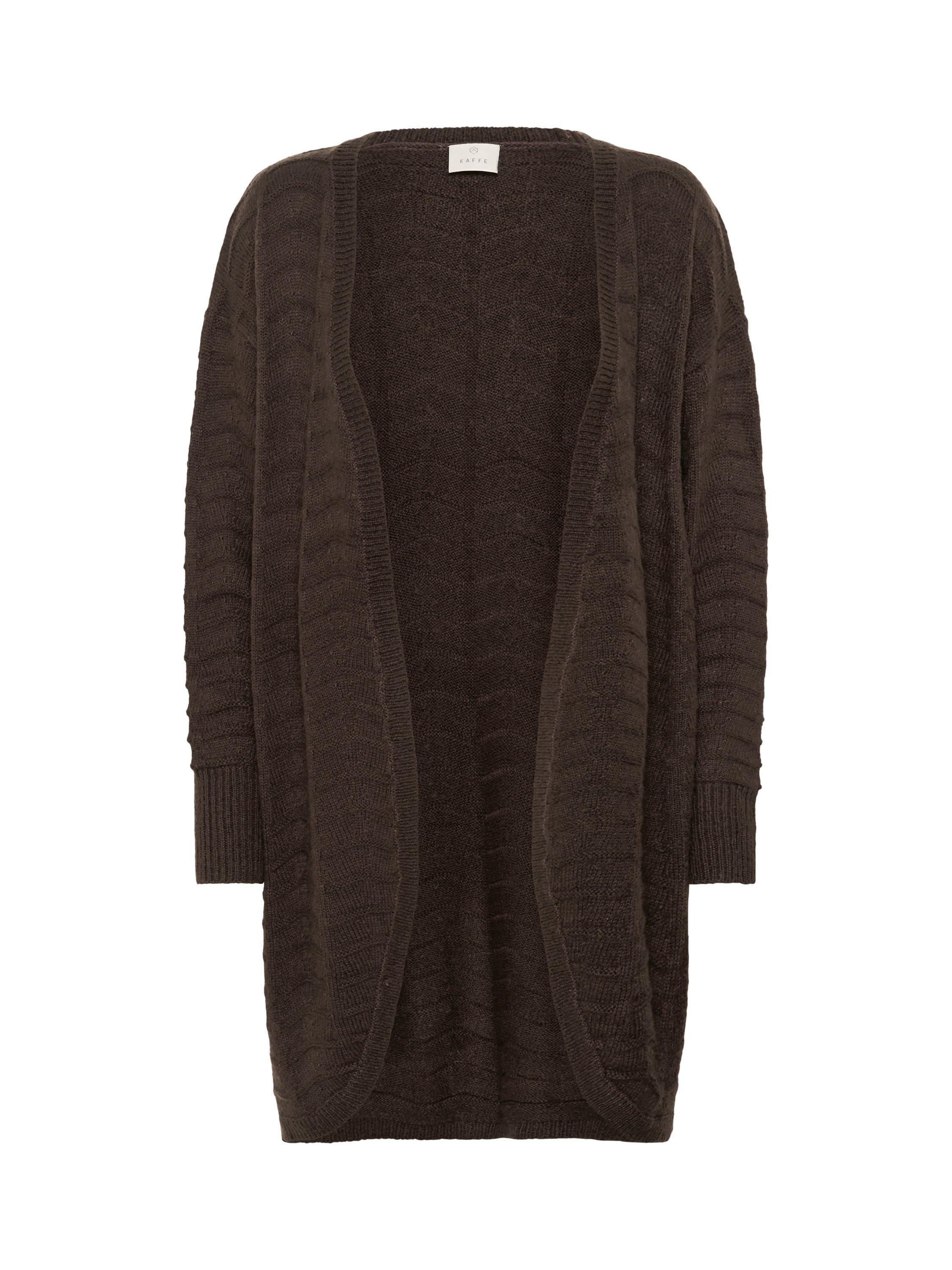 Product image 5 of 6, which shows KAFFE Emria Knit Cardigan, Black Coffee, XS