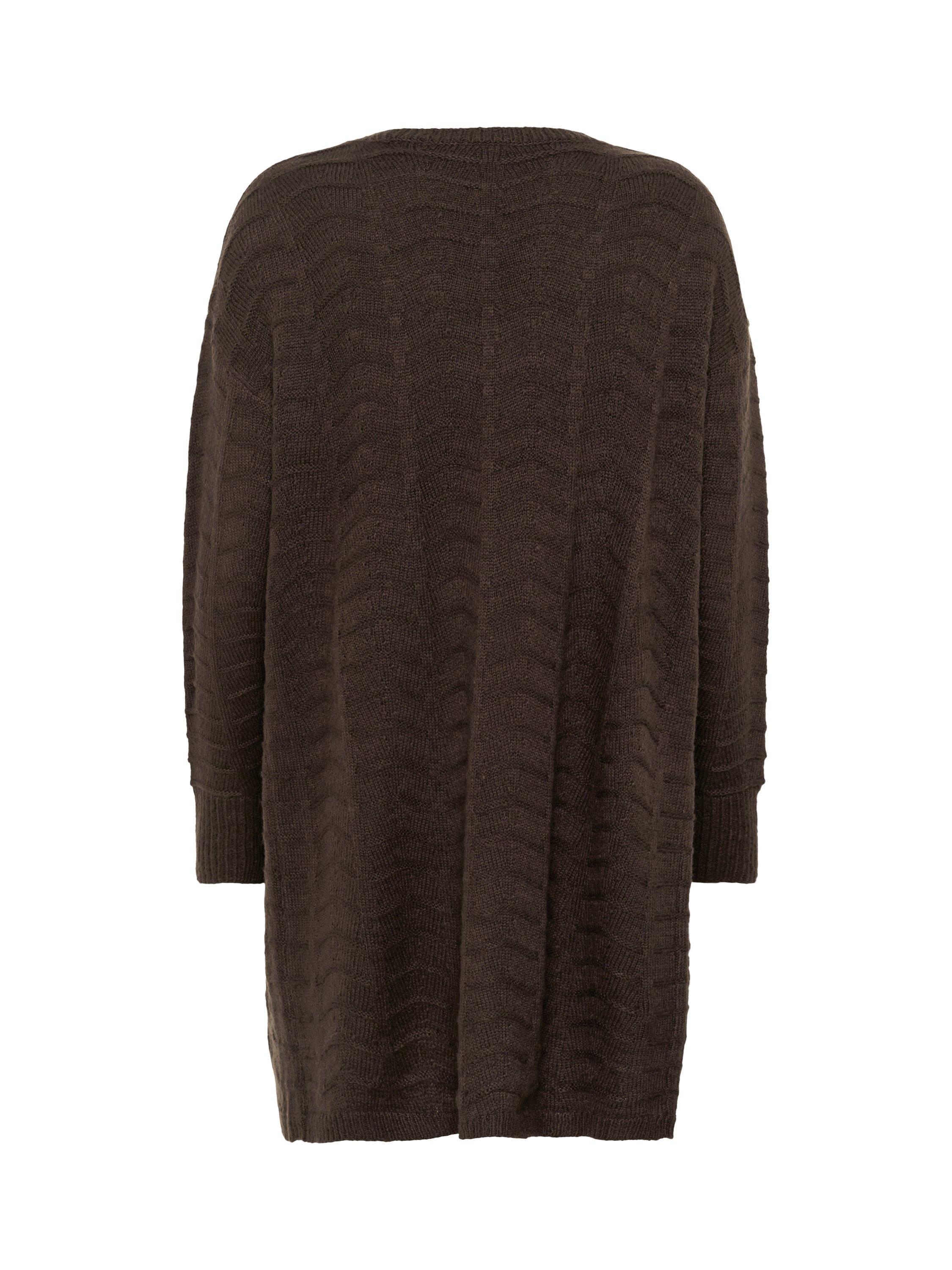 Product image 6 of 6, which shows KAFFE Emria Knit Cardigan, Black Coffee, XS