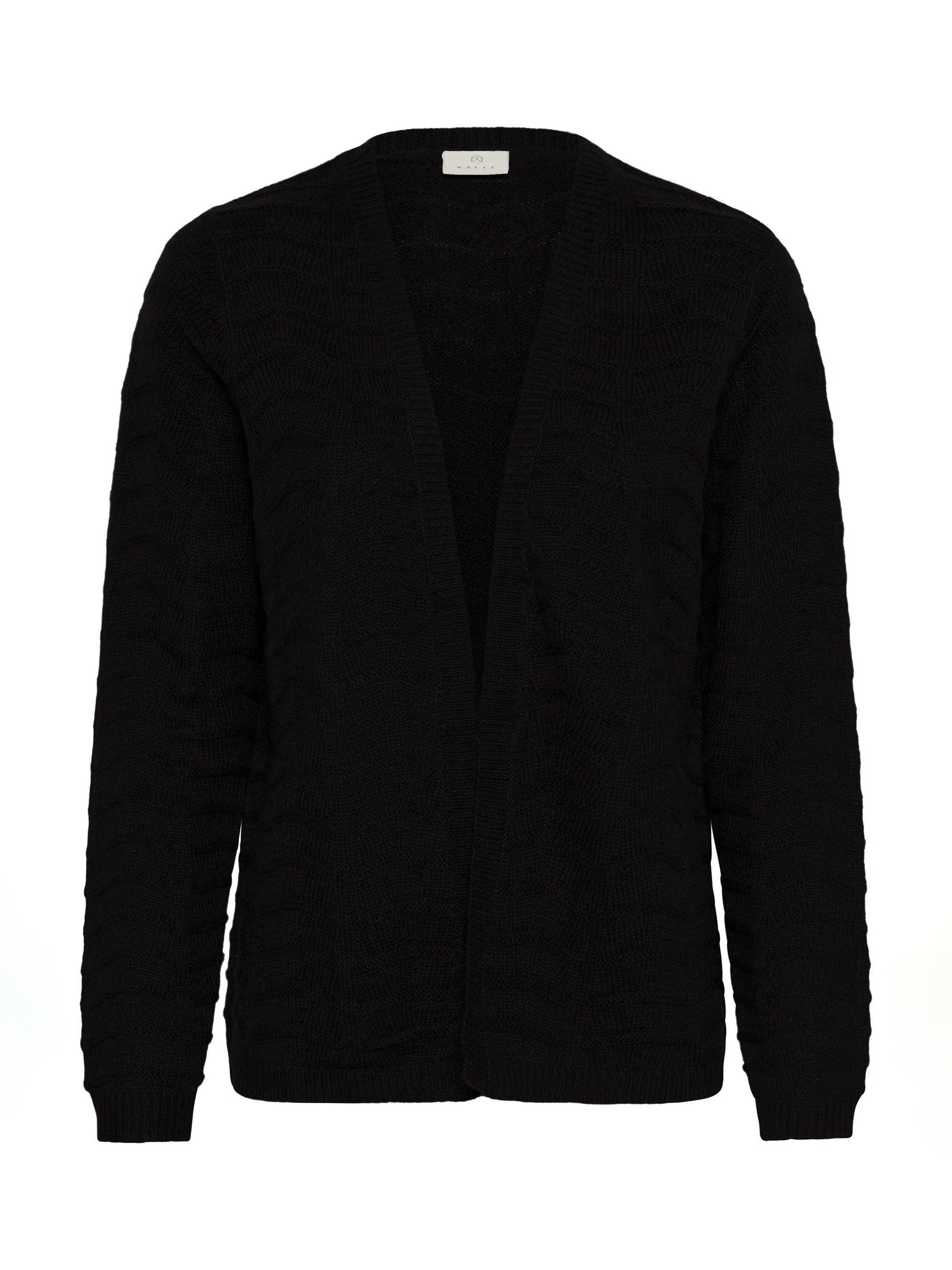 Product image 4 of 5, which shows KAFFE Emria Open Neck Cardigan, Black Deep, XS
