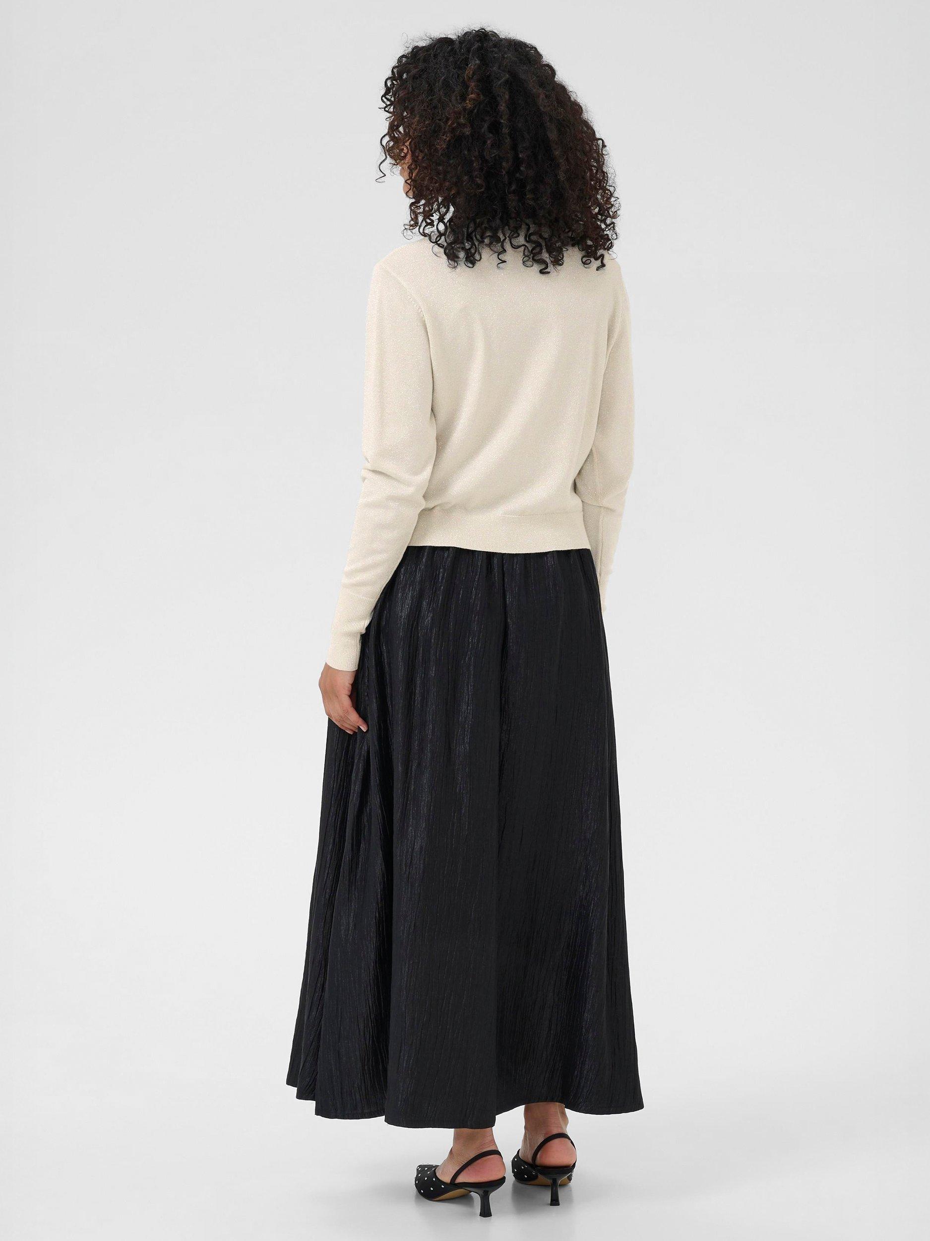 Product image 2 of 6, which shows KAFFE Regina Round Neck Cardigan, Sand Dollar, XS