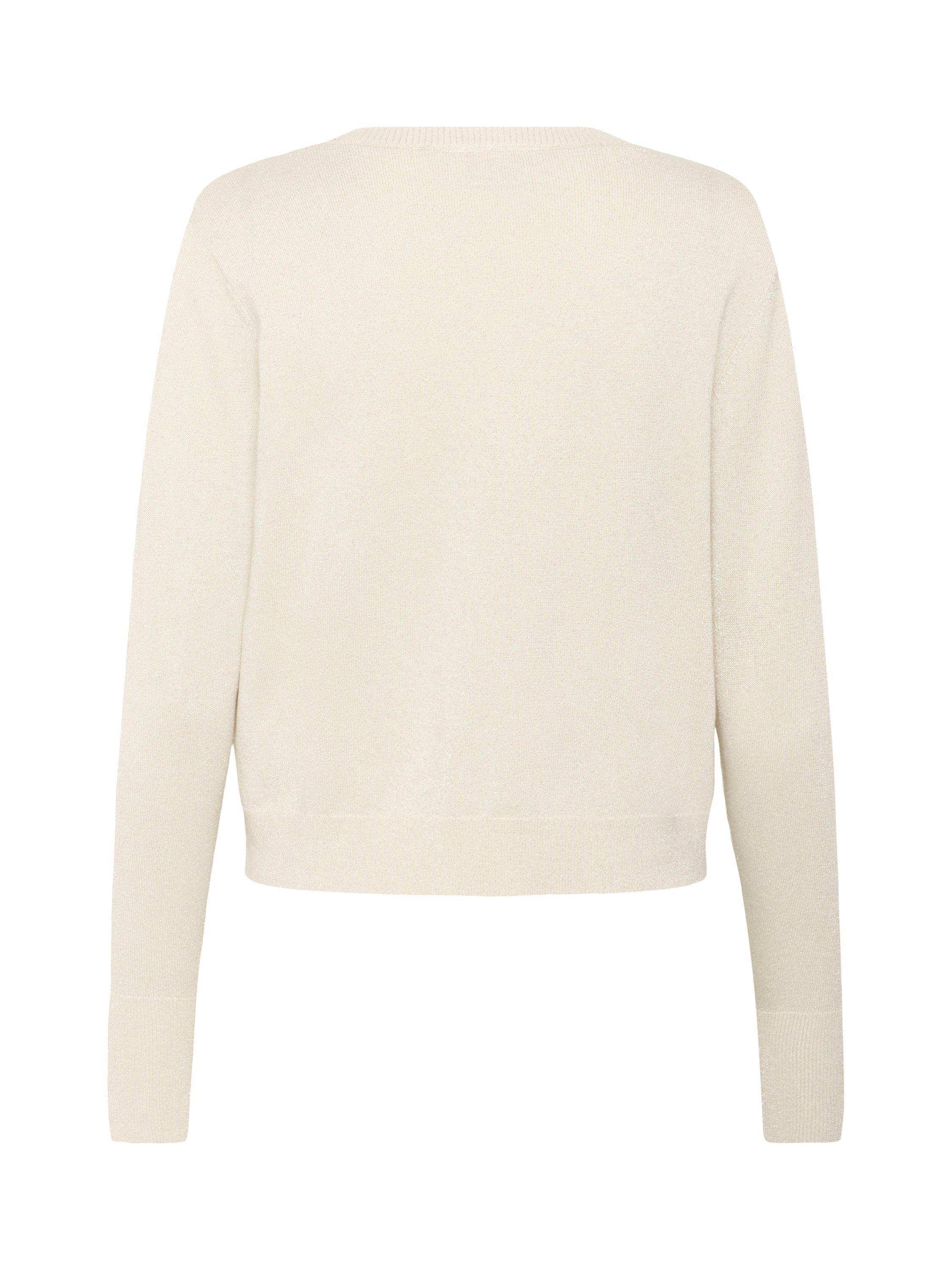 Product image 6 of 6, which shows KAFFE Regina Round Neck Cardigan, Sand Dollar, XS