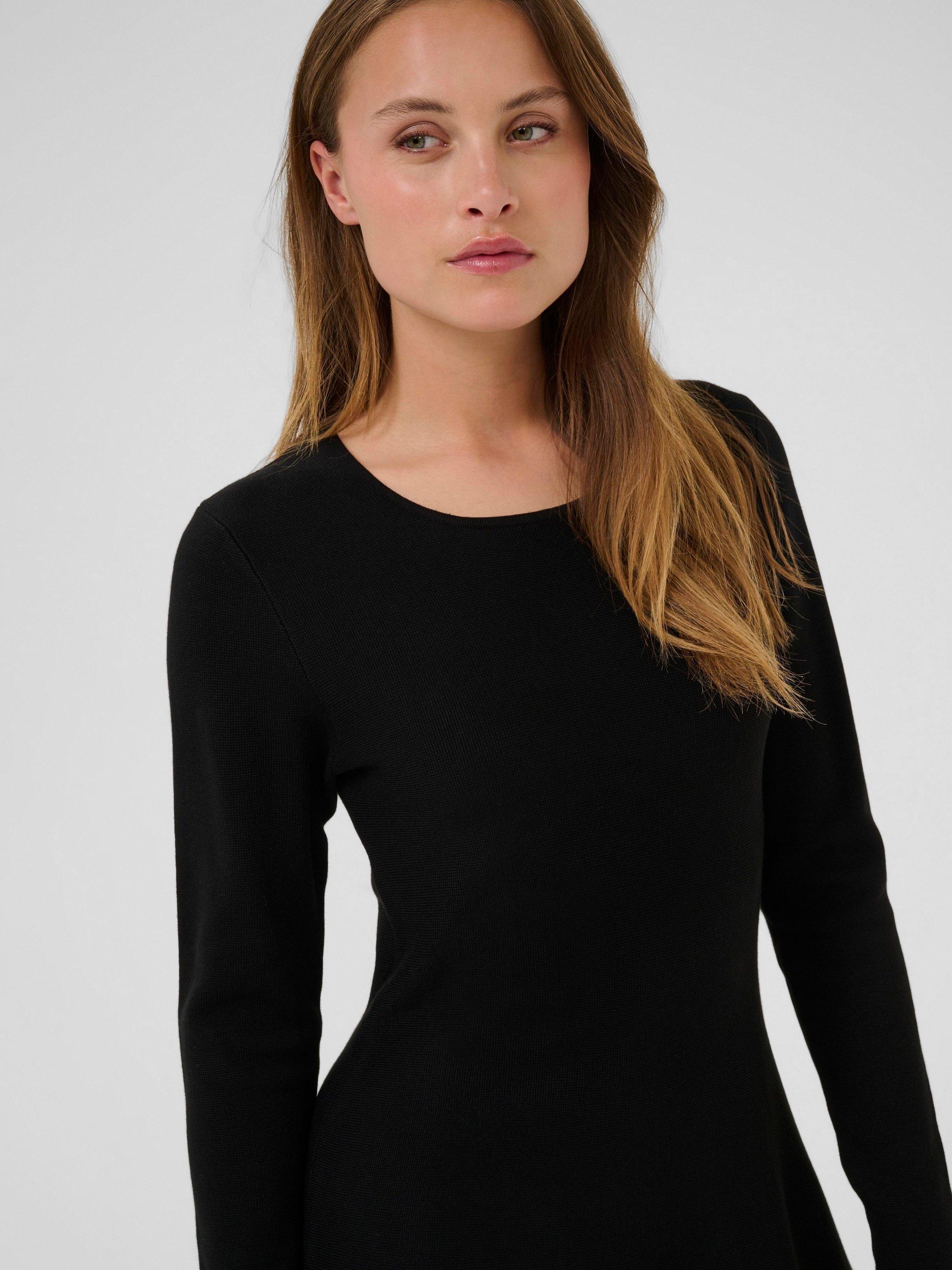 Product image 4 of 6, which shows KAFFE KAmalina Round Neck Midi Dress, Black, XS