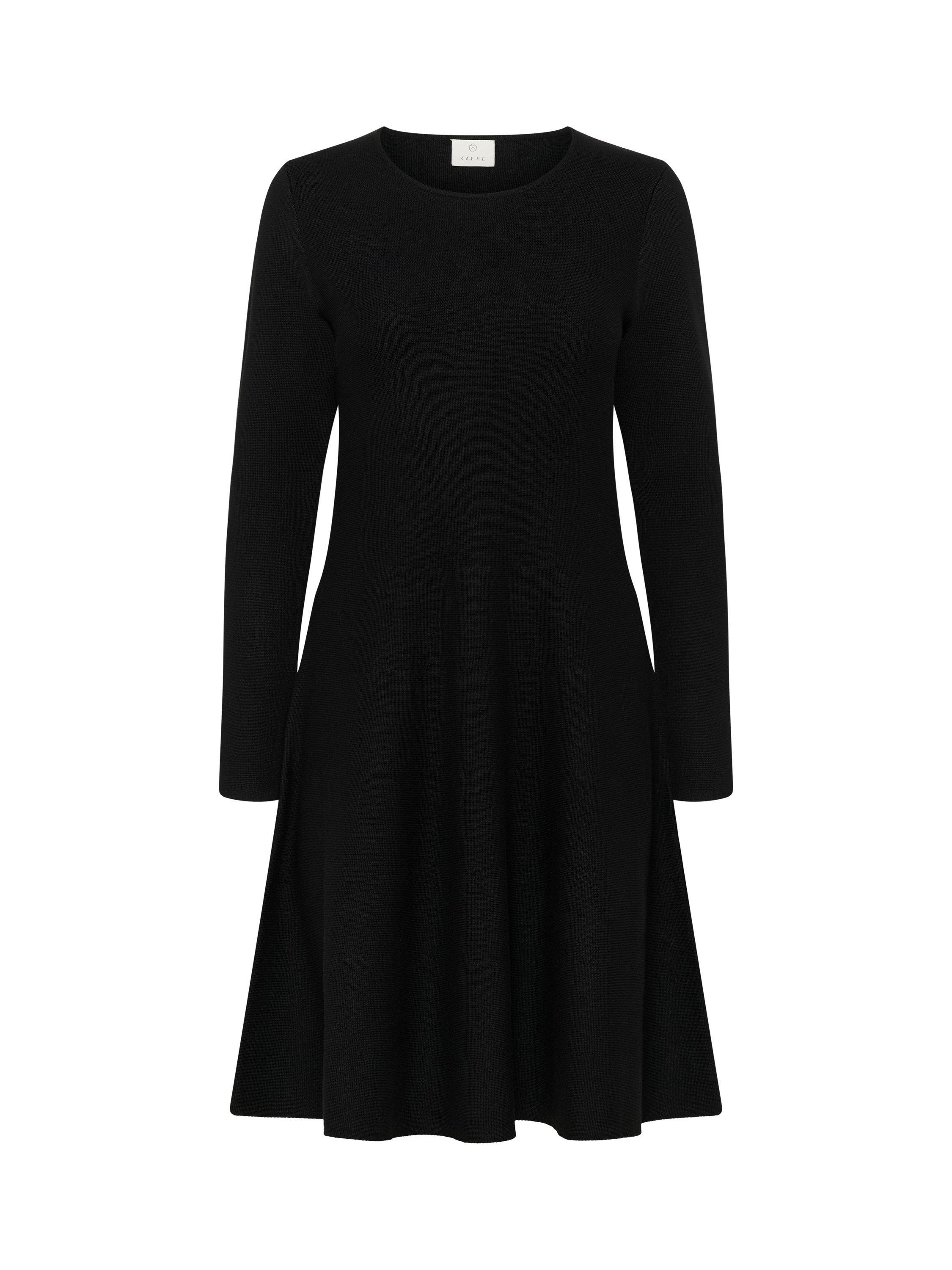 Product image 5 of 6, which shows KAFFE KAmalina Round Neck Midi Dress, Black, XS