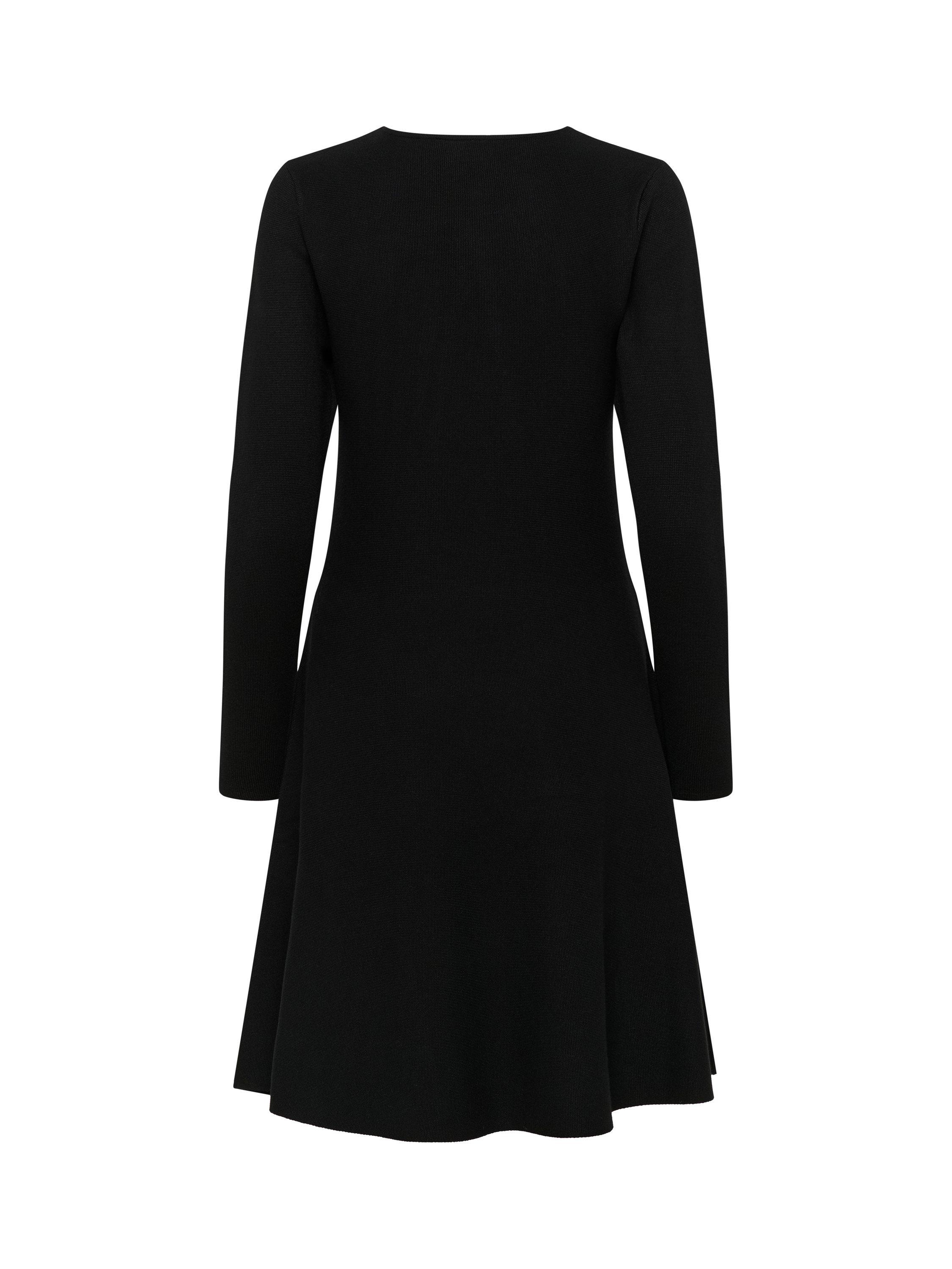 Product image 6 of 6, which shows KAFFE KAmalina Round Neck Midi Dress, Black, XS