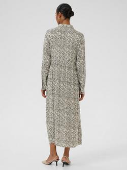 KAFFE Miriam Abstract Long Sleeve Midi Dress - view 2, Black Oyster/Turtle