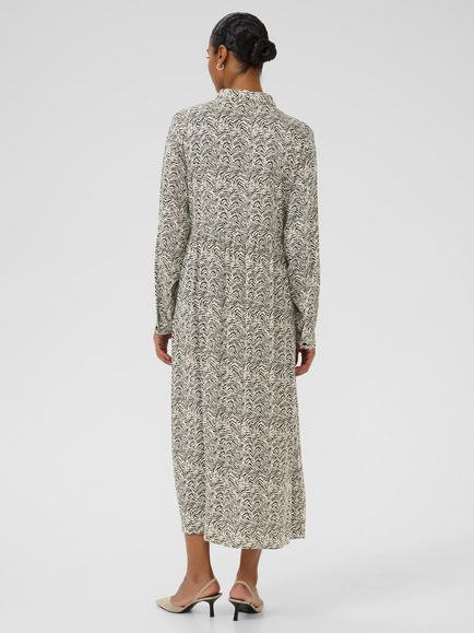 KAFFE Miriam Abstract Long Sleeve Midi Dress - view 2, Black Oyster/Turtle