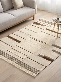 John Lewis Zhala Kelim Pure Wool Rug, Brown - view 2, Brown