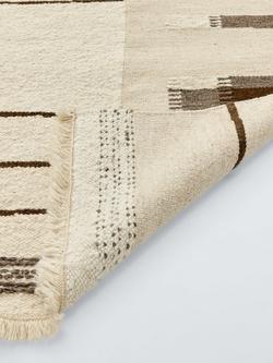 John Lewis Zhala Kelim Pure Wool Rug, Brown - view 2, Brown