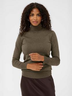 KAFFE Astrid Roll Neck Jumper, Morel Melange