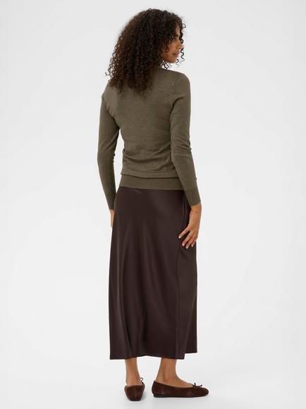 KAFFE Astrid Roll Neck Jumper - view 2, Morel Melange