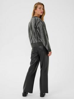 KAFFE Bitzy Animal Print Jumper, Grey/Dark Grey - view 2, Grey/Dark Grey