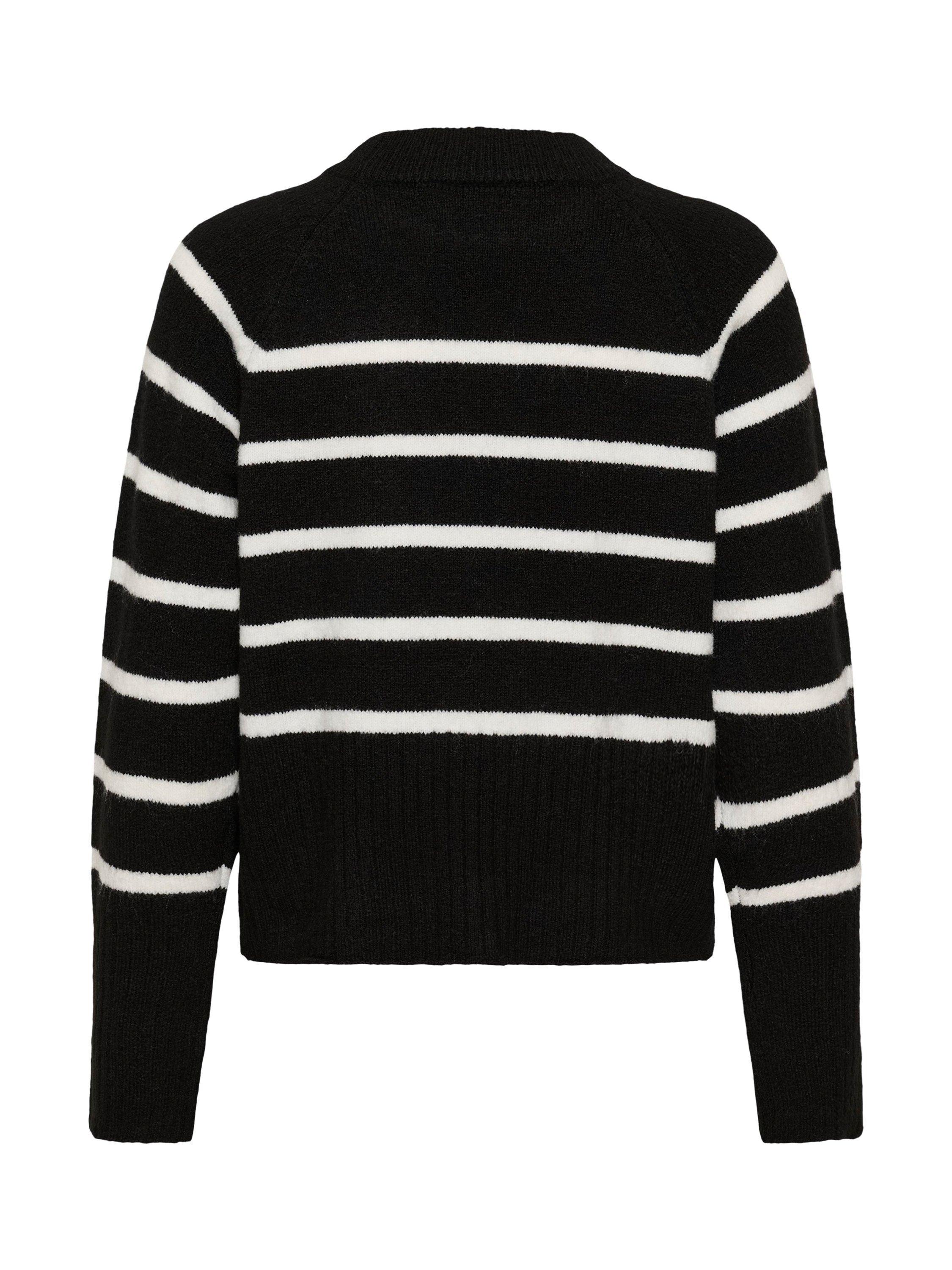 Product image 6 of 6, which shows KAFFE Erin Stripe Jumper, Black/Chalk, XS