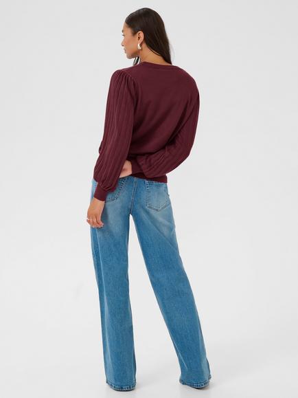 KAFFE Lone Crew Neck Knit Jumper - view 2, Windsor Wine
