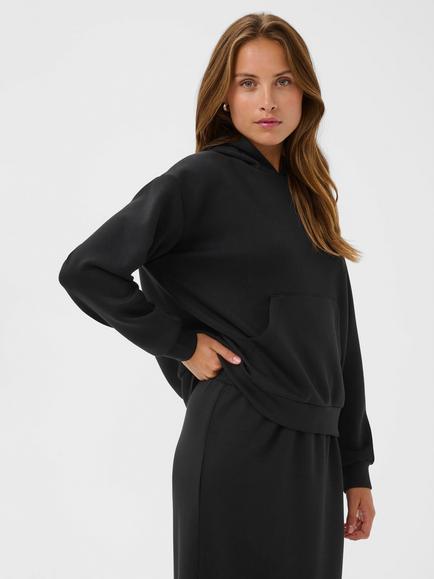 KAFFE Annika Pull Over Hoodie, Deep Black, Deep Black
