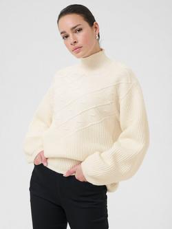 KAFFE KAmaddie High Neck Jumper, Chalk, Chalk