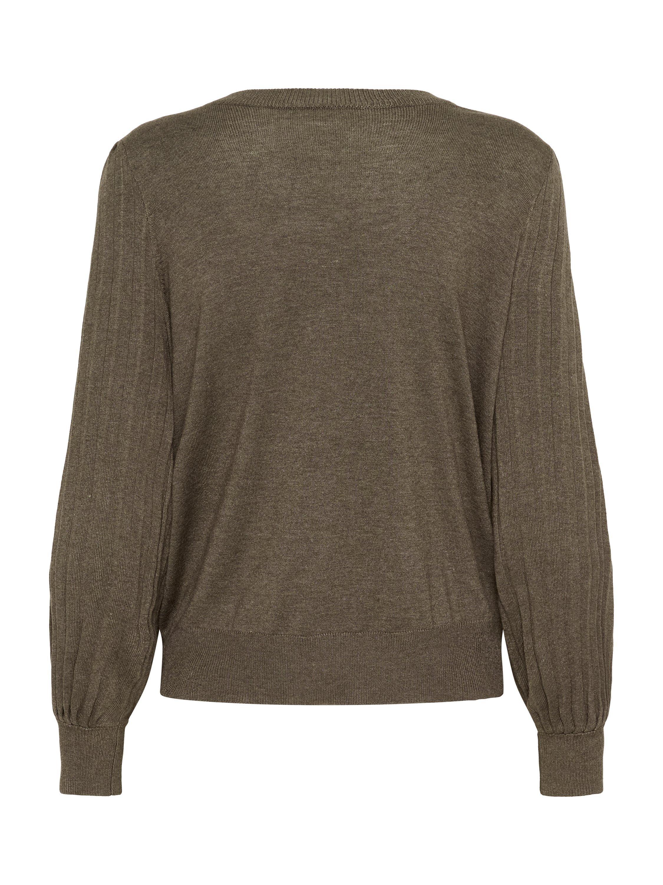 Product image 6 of 6, which shows KAFFE Lone Crew Neck Long Sleeve Knit Pullover , Morel Melange, XS